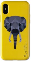 Apple iPhone X/10 Hoesje - Wilma - Electric Savanna Serie - Eco Friendly Backcover - Elephant Yellow - Hoesje Geschikt Voor Apple iPhone X/10