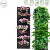 Verticale tuin - Plantenzak - Waterdichte achterkant - Planten aan de muur - Muurplanten - Moestuin - 7 vakken - Zwart