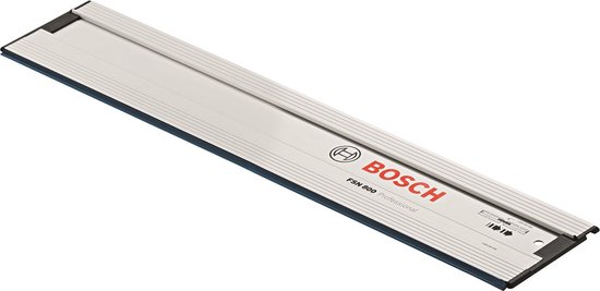 Bosch Professional FSN 800 geleiderail, zilverkleurig aluminium met rode en blauwe accenten.