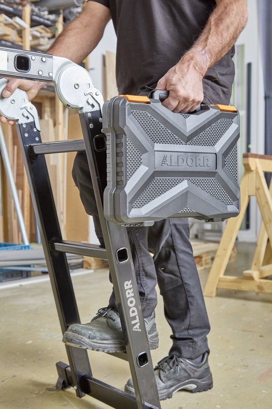 ALDORR Tools - 73-Delige gereedschapsset in koffer - Toolbox - Gereedschapskoffer Gevuld - Gereedschapskist - Schroevendraaierset - Aluminium - Handgereedschap - Basisgereedschap - Met Momentsleutel Ratel - Cadeau voor mannen - Housewarming Cadeau