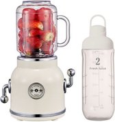 Mellon® Blender - Smoothie To Go - Elektrische Juicer - Retro Set - Multifunctionele Mixer - Groenten & Fruit - Roze - 600ml - Incl Drinkfles