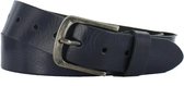 Casual Leren Dames/Heren Riem | 4cm breed | Riemmaat: 95cm | 100% echt leer | Kleur: navy | Nikkelvrije gesp