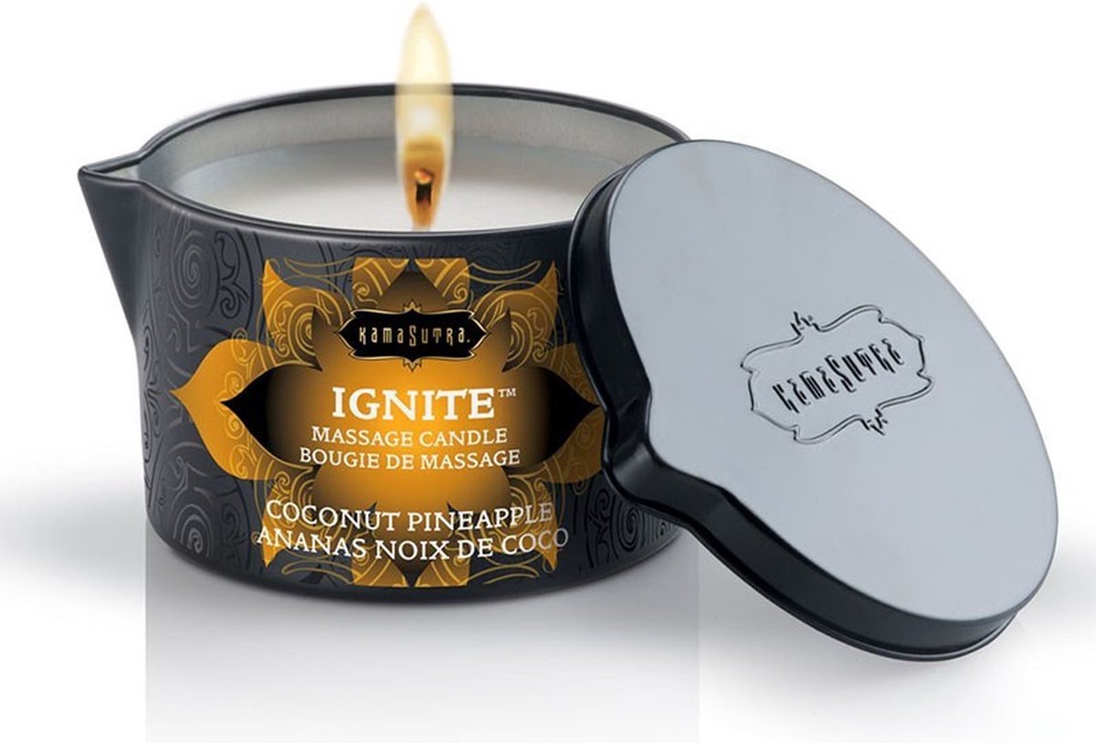 Kama Sutra - Massagekaars - Coconut Pineapple - Warme Massageolie Voor Een Intieme Avond