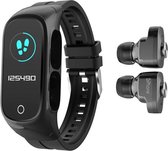 DrPhone DUALX6 - 2-In-1 Smart Watch / TWS Earbuds,Oordoppen + Horloge - Fitness Tracker, Bluetooth 5.0 Headphones - Zwart