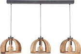 DePauwWonen - 3L Gebogen houten spijlen Hanglamp - E27 Fitting - Bruin - Hanglampen Eetkamer, Woonkamer, Industrieel, Plafondlamp, Slaapkamer, Designlamp voor Binnen