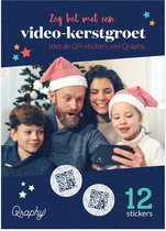 Qraphy QR-Code Kerstbomen Stickers - Stuur een Videoboodschap! - 12 Stickers