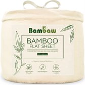 Bamboe Laken | 270cm x 290 | Ivoor | Bovenlaken 2-Persoons Extra breed | Anti-mijtbeddengoed | Ultrazacht plat laken | Luxe Bamboe Beddengoed | Hypoallergeen lakens | Puur Bamboe V