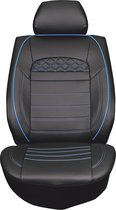 Premium Skai Leder Autostoelhoezen Compleet set Contra Zwart/Blauw