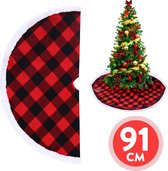 Kerstboomrok | Kerstversiering | Kerstdecoratie voor binnen | Rood | 91 CM