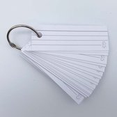 Leitner Flashcards - 50 flashcards Half formaat (3,5 x 10,5 cm) - Wit - Systeemkaarten - Flitskaarten - Indexkaarten - Flashkaarten - Gelinieerd dubbelzijdig - Perforatie & Klikrin