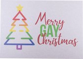 Kerstkaart - Kerst - Wenskaart - Merry Gay Christmas - LGBT+ - Regenboog