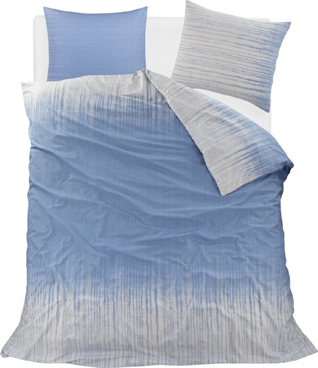 Homéé dekbedovertrekset classic blauw 100% katoen tweepersoons 200x200/220 cm + 2 slopen