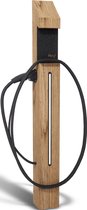 Houten laadpaal - enkel - 7 meter laadkabel - Plug in charge - Zwart - Hey! One