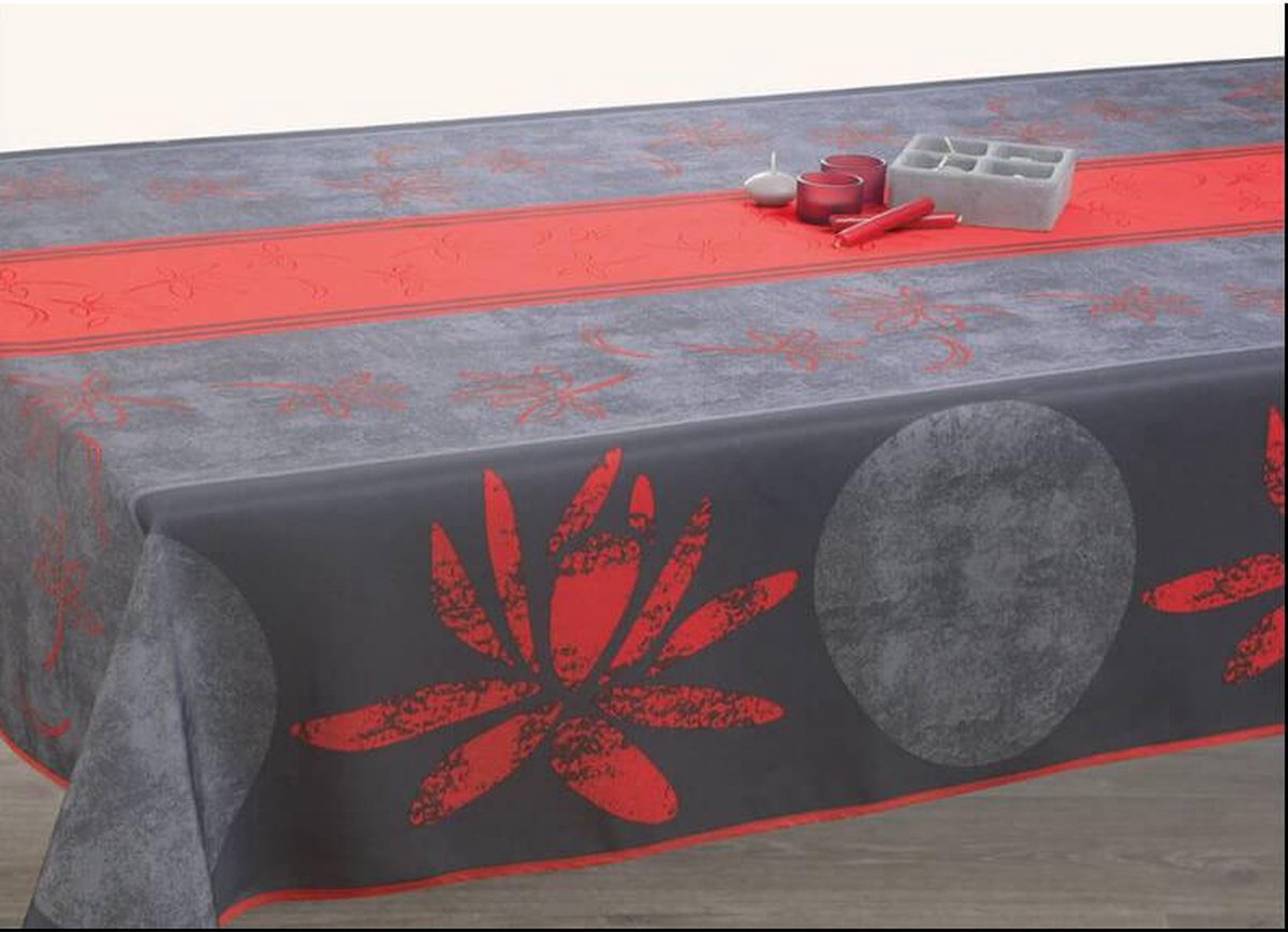 Tafelkleed anti-vlek Lys rouge rond 160 cm Tafellaken - Decoratieve Tafel Accessoires - Woonkamer Decoratie - Bonne et Plus®