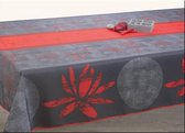 Tafelkleed anti-vlek Lotus rouge rond 160 cm Tafellaken - Decoratieve Tafel Accessoires - Woonkamer Decoratie - Bonne et Plus®