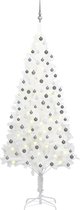 Huis en Tuin Depot Kunstkerstboom Met Led'S En Kerstballen 210 Cm Wit