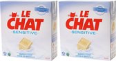 Le Chat Lessive en poudre Savon de Marseille Sensible - 2 x 2,47 kg (76 lavages)