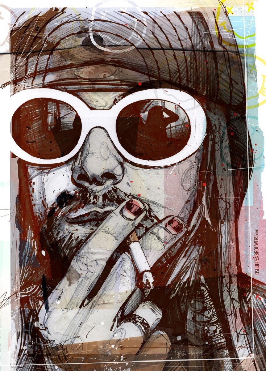 Passionforart.eu Nirvana Kurt Cobain - Canvas - 50 x 70 cm Full colour