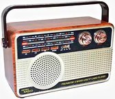 Draagbare Retro Design Radio- Bluetooth speaker- USB SD-TF ingang- Afstandsbediening- Oplaadbaar.