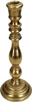 Oneiro’s Luxe kandelaar BARBARA GOUD – 10x10x28cm - kaarsenhouder - waxinelichthouder - decoratie – woonaccessoires – wonen -decoratie – kaarsen – metaal - hout