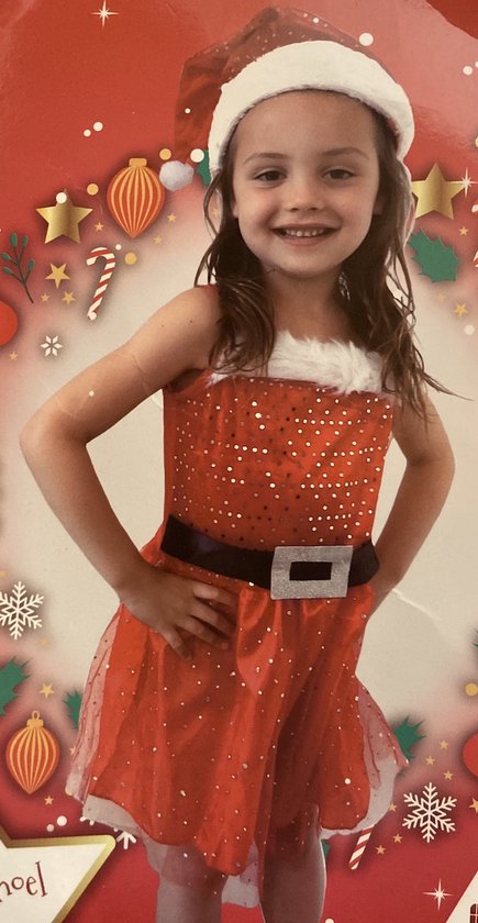 Robe de Noël et chapeau fille | 4-6 ans | bol