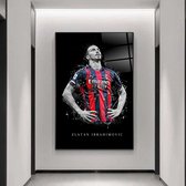Wallyard - Zlatan Ibrahimovic - Wall art - 80x120 cm - premium glass - inlc. muur bevestiging