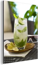 Wanddecoratie Metaal - Aluminium Schilderij Industrieel - Mojito cocktail in de woonkamer - 30x40 cm - Dibond - Foto op aluminium - Industriële muurdecoratie - Voor de woonkamer/slaapkamer