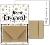 Geldkaart met mini Envelopje -> Kerst - No: 18-1 (IJssterren-goudkleurig, Warme KerstGroet) - LeuksteKaartjes.nl by xMar