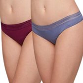 2-pack katoenen string | Maat M | Paars/blauw | Ysabel Mora |