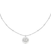 LOUVABEL - Ketting - Munt - Oog - Zilver - Stainless Steel