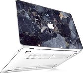 Geschikt voor MacBook Pro Cover - Hoesje geschikt voor MacBook Pro 13 inch 2016 / 2021 - Hardcase Marmer Zwart met Goud