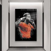 Wallyard - Memphis Depay - Wall art - 60x90 cm - premium glass - inlc. muur bevestiging