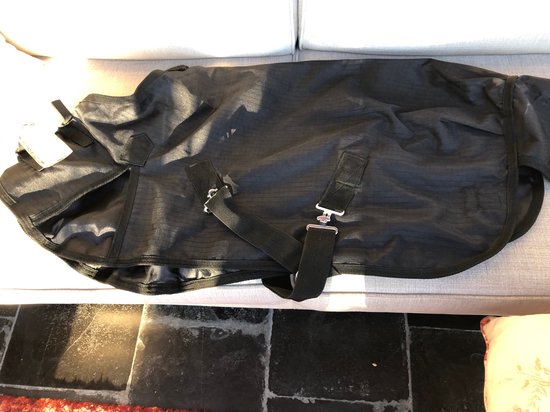 Gallopoff 600D regendeken voor Shetty & veulen, waterdicht, winddicht, ademend, scheurvast, zonder vulling (0 g), ponydeken, blauw geruit, 85 cm
