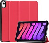 Arara Hoes Geschikt voor iPad Mini 6 (6e generatie) 2021 Tri-Fold book case (8.3 inch) - Rood