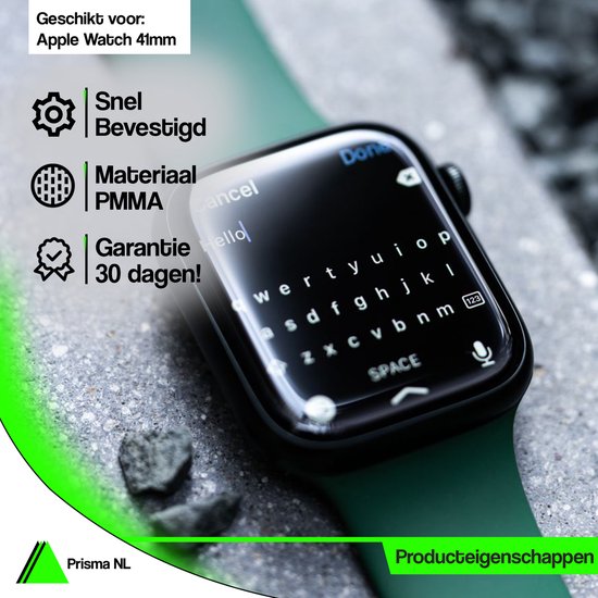 Prisma NL® Screenprotector - Apple Watch 7 - Screenprotector 41mm -  Beschermlaag -... 