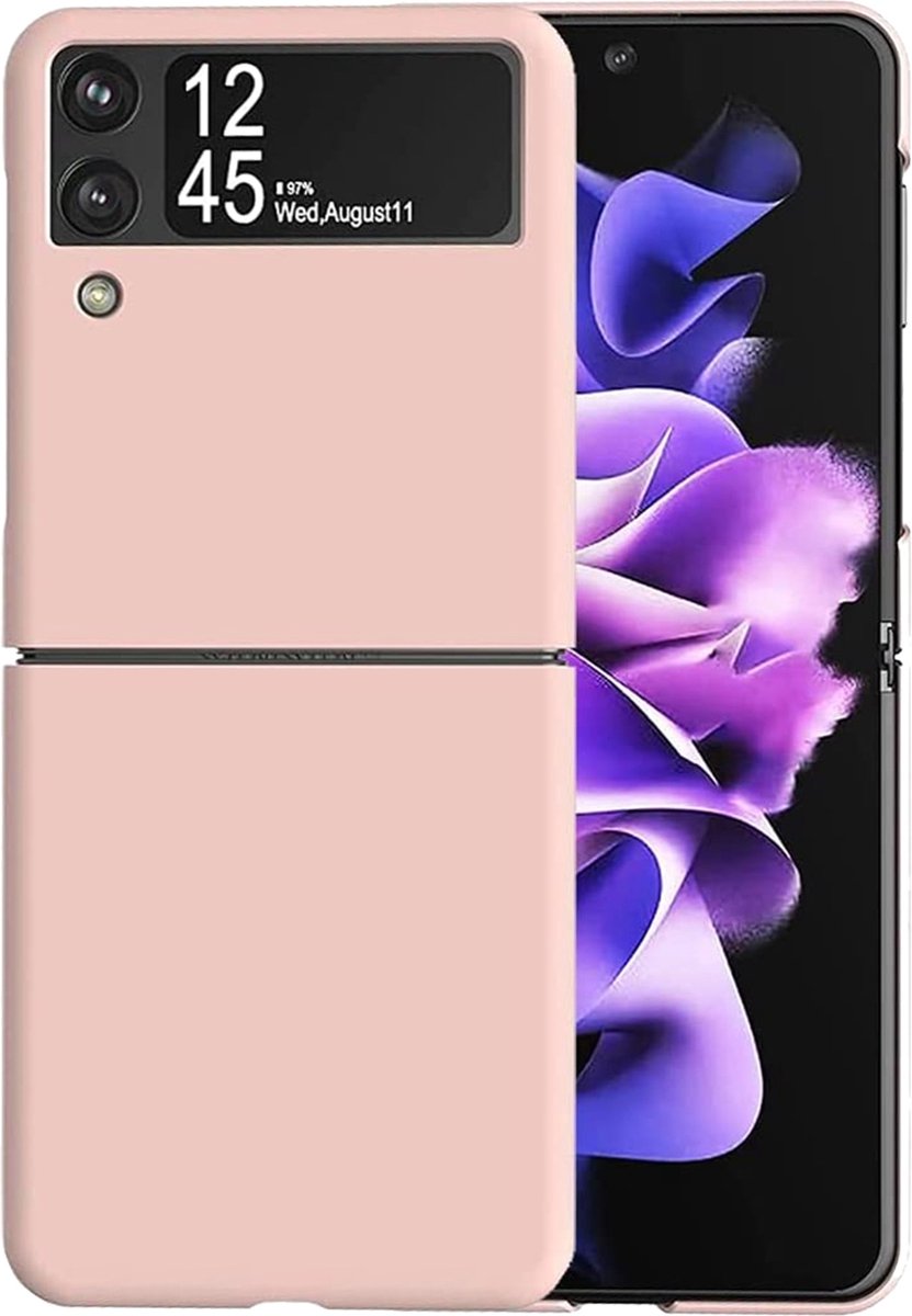 Hoesje geschikt voor Samsung Galaxy Z Flip 3 - Roze Siliconen Case
