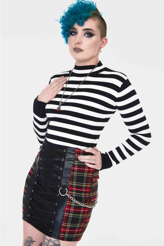 Jawbreaker - Menace White and Black Stripe Sweater/trui - XL - Multicolours