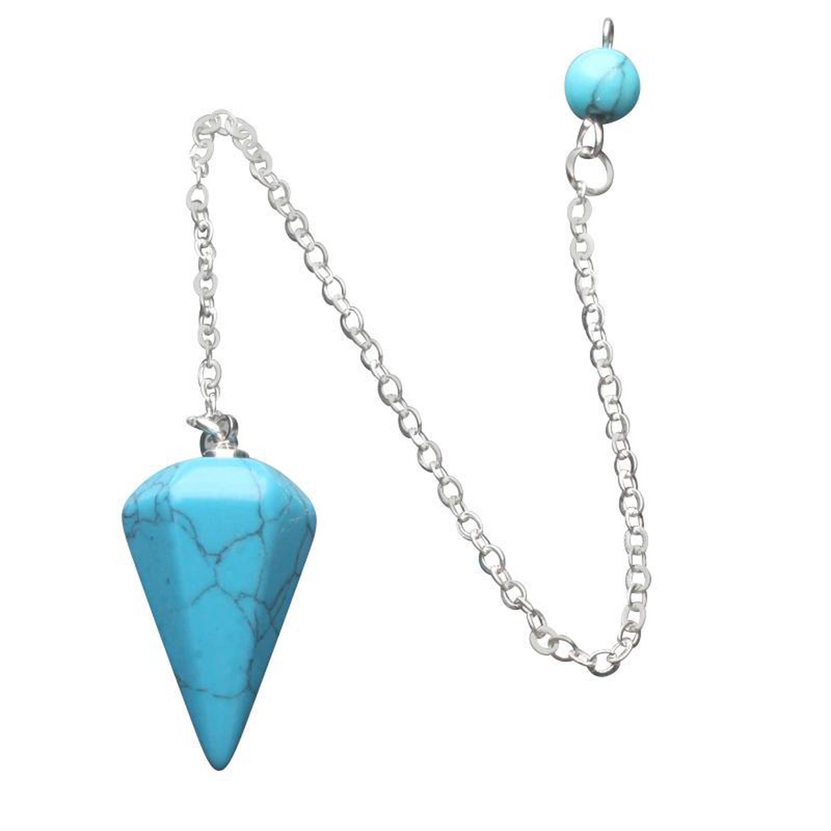 Blauwe Turkoois Pendel Facet - Pendels Spiritueel - Pendelen - Pendel Edelsteen - Edelstee