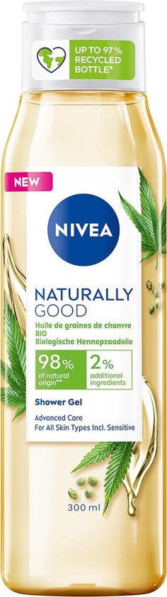 NIVEA Naturally Good Hemp Seed Douchegel - 6 x 300 ml - voordeelverpakking  | bol
