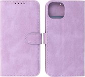 iPhone 13 Mini Hoesje - Portemonnee Book Case - Kaarthouder & Magneetlipje - Kunstleer - Paars