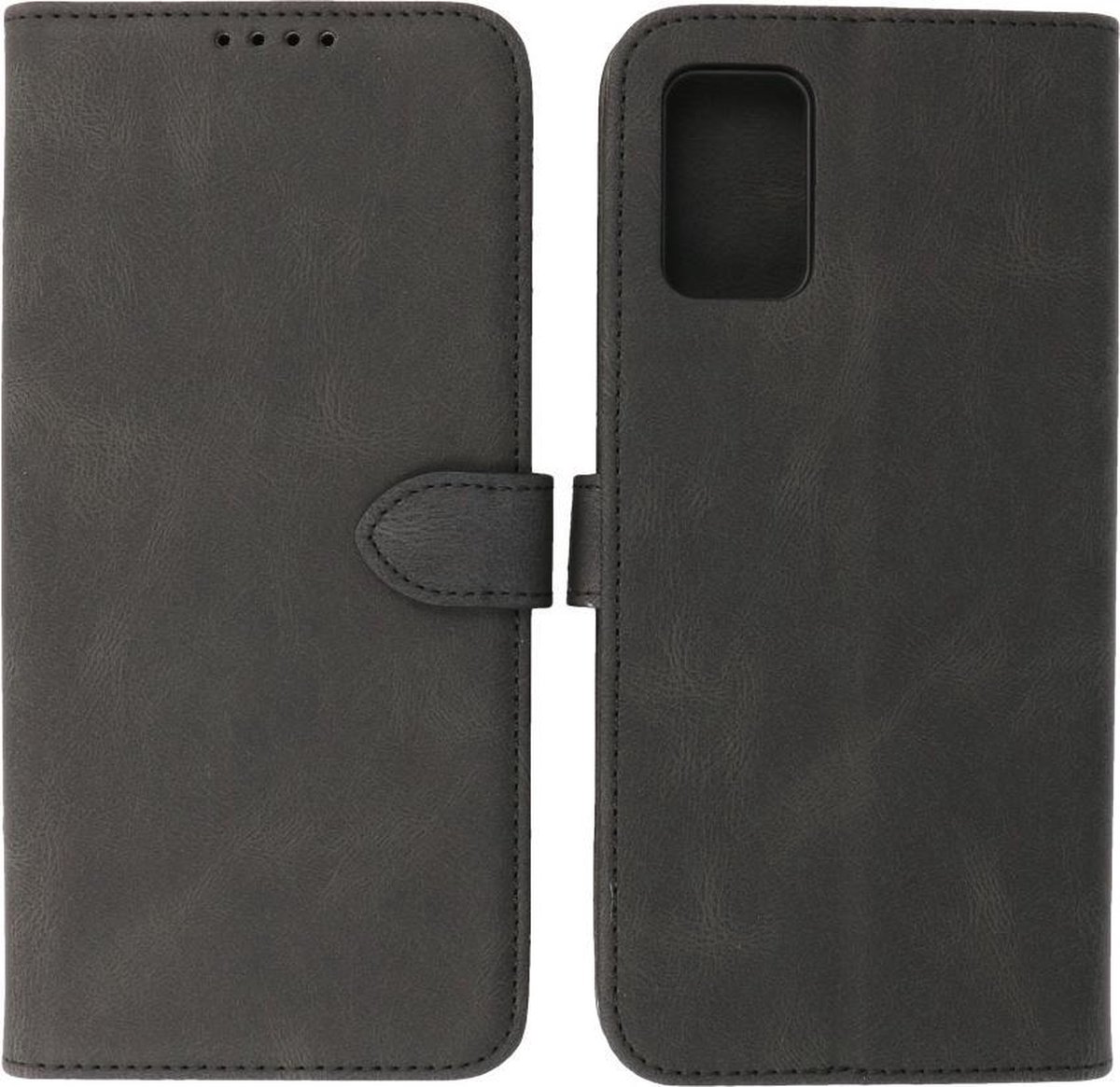 Samsung Galaxy A02s - A03s Hoesje - Portemonnee Book Case - Kaarthouder & Magneetlipje - Kunstleer - Zwart