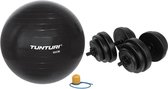 Tunturi - Fitness Set - Vinyl Halterset 28 kg  - Gymball Zwart 65 cm