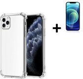 Hoesje iPhone 13 Mini - Screenprotector iPhone 13 Mini - iPhone 13 Mini Hoes Transparant Shock Proof Case + Screenprotector