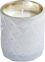 SPAAS Geurloze kaars in wit getextureerd feestelijk glas, ± 25 uur - wit