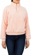 Voyelles fluffy zachte sweater roze L
