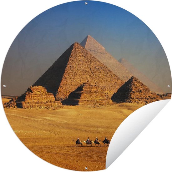 Snel Vrijgekomen Munching Tuincirkel Egypte - Piramide - Woestijn - 60x60 cm - Ronde Tuinposter -  Buiten | bol.com