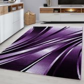 Paars Tapijt Laagpolig Vloerkleed - 200x290cm- Modern - Woonkamer - Salon - Slaapkamer - Eetkamer