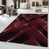 Rood Tapijt Laagpolig Vloerkleed - 80x250cm- Modern - Woonkamer - Salon - Slaapkamer - Eetkamer