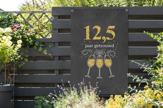 Tuinposter - Tuindoek - Tuinposters buiten - Spreuken - Huwelijk - 12,5