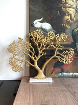 GOLDEN LEAF ornament – Metaal & Marmer – Goud & Wit